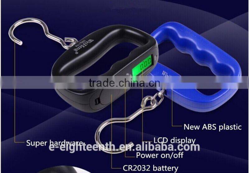 2016 new arrival hot sale 50kg/10g Digital LCD Travel Luggage Hanging Weighing Electronic Hook Scale