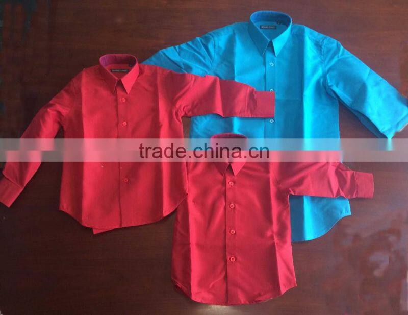 2016 NEW Boxed Boy's dress shirt & Tie set,Gift box.Solid color