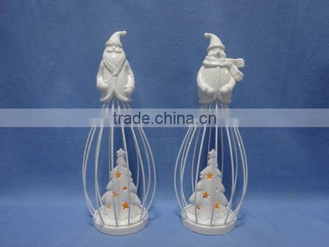owl decorations Porcelain with iron XMAS decorations