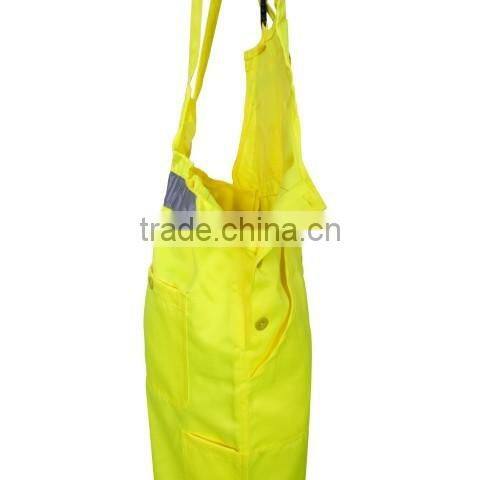 Hi Vis Poly cotton Bib Trousers workwear