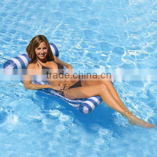 Logo accept Wholesale Nylon Swimming Pool Floating Inflatable Water Hammock