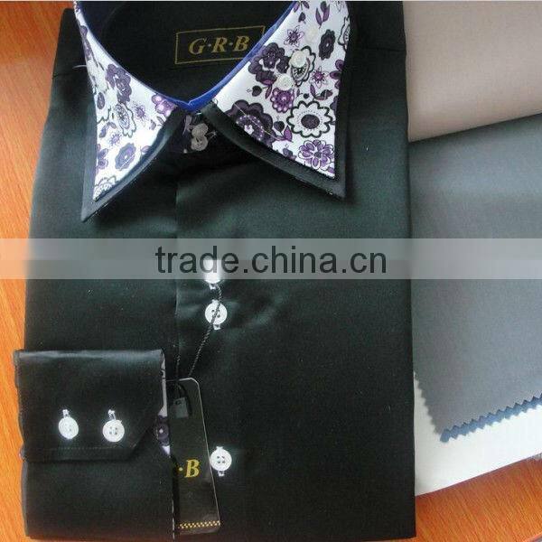 Man fashion black shirts high double collar mens black shirts