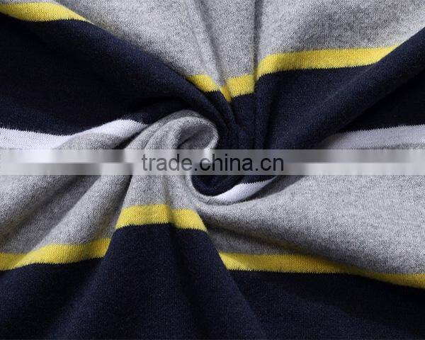 2016 black and white horizontal bands hot sale long sleeve men's polo shirt