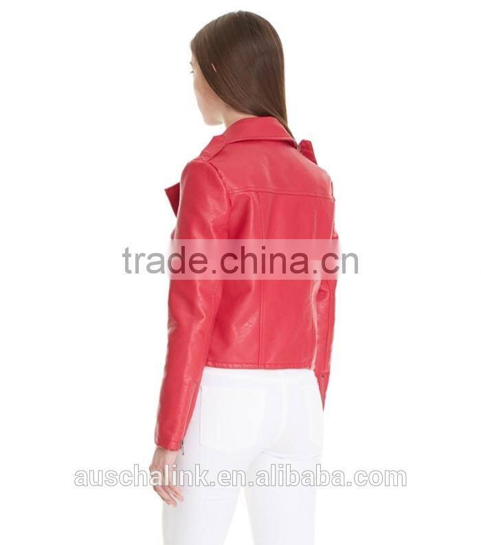 new arrival pakistan style girls short leather jacket made in china 2016