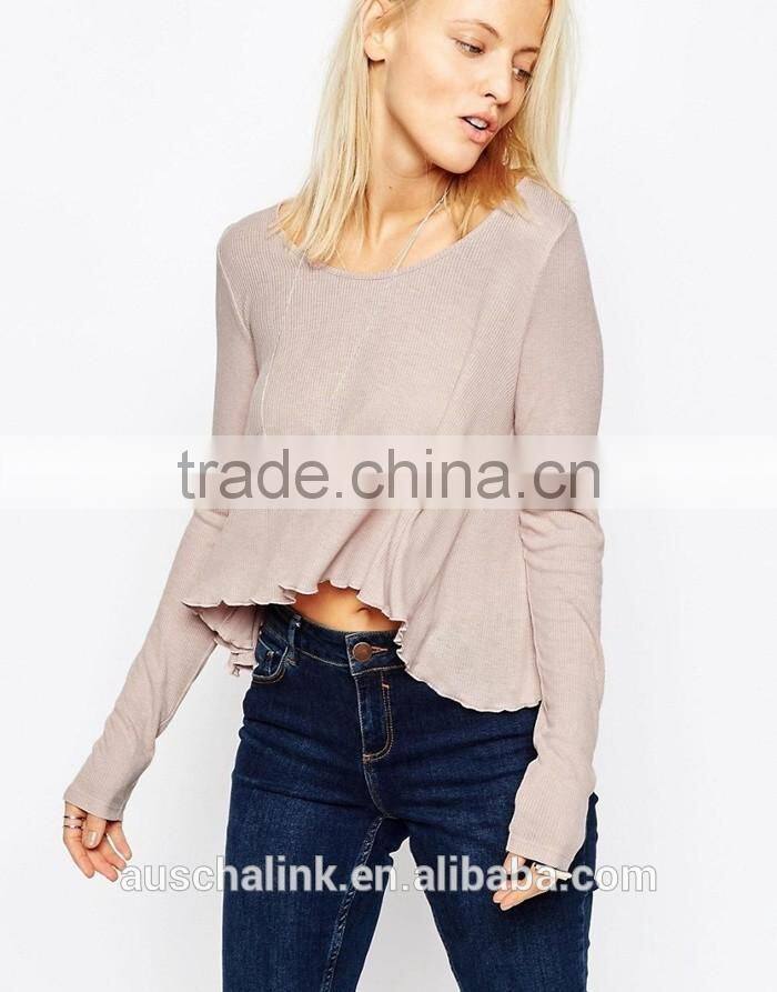 OEM lady wholesale scoop neck t shirt fashion design alibaba