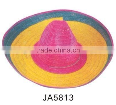 beach straw hat / straw hat decoration / straw sombrero hat