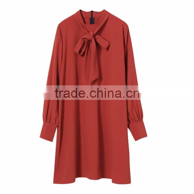 2017 new design ladies red chiffon long dress for women