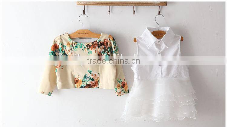 Fashion kid Refreshing Chiffon Dress floral printing dress kid clothes ,wholesale children's boutique clothing