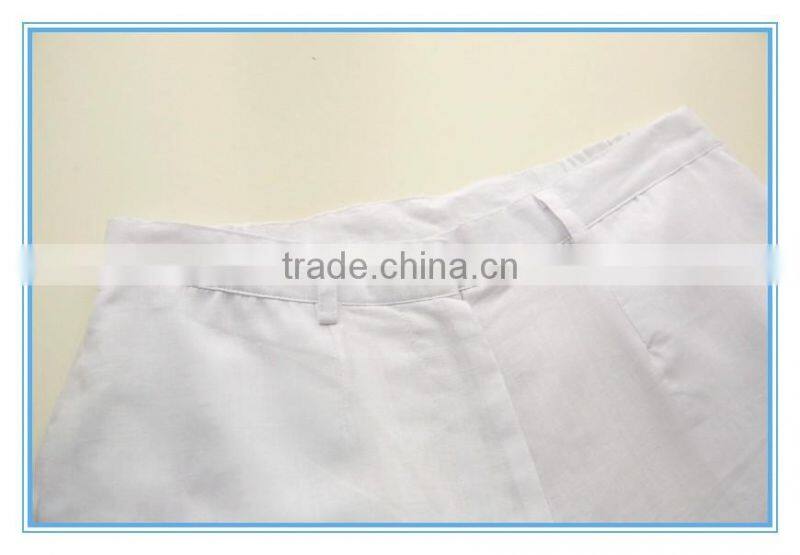 Wholesale Linen Suits 3 Pieces Pants Suits Woman Church Suits With Embroidery Cutwork Design