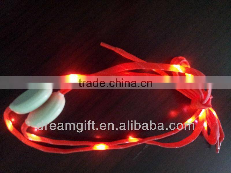 2015 new model real nylon LED shoe laces same as normal shoe lace flashing in the night