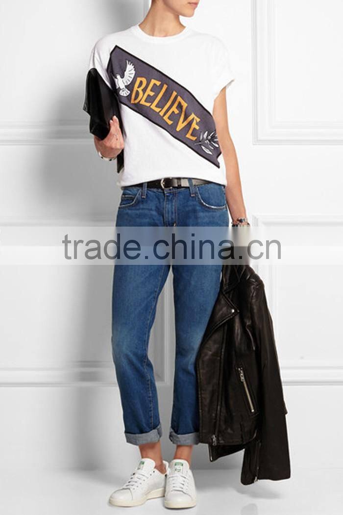 Believe printed wholesale cotton t shirt printing