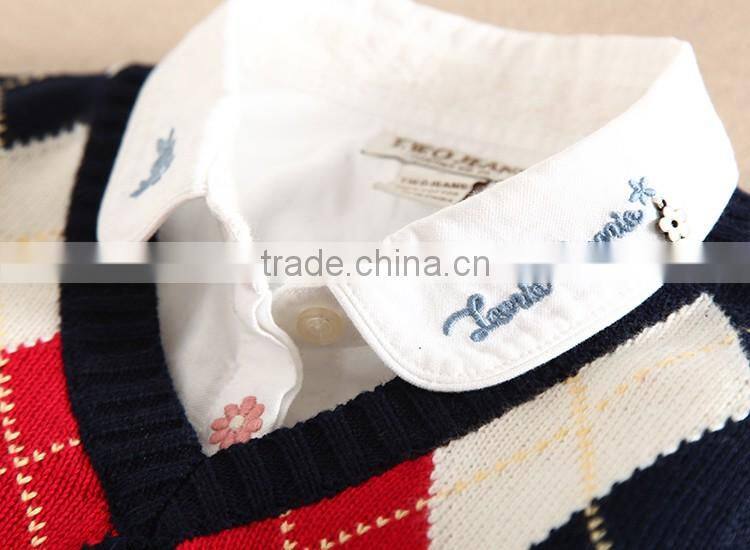 Child sweater as school v-neck uniformv pullover sweater