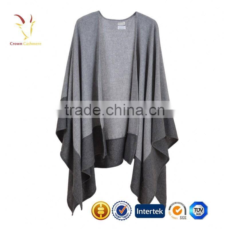 Color Block Knitted Wool Ponchos,Women Wraps Ponchos