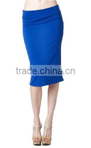 Women Plus Size High Stretch Below Knee Pencil Skirt