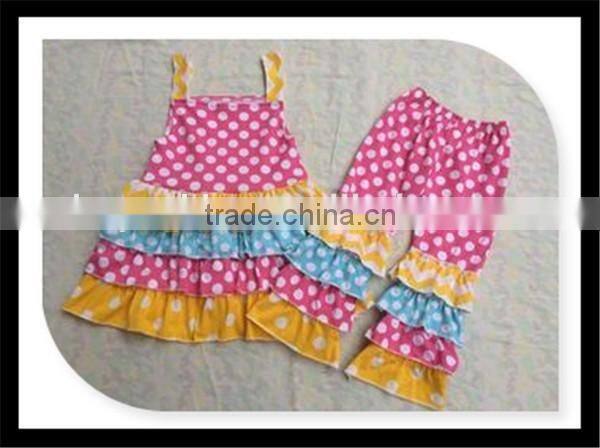 Easter festival spring girl ruffle set baby girl easter rabbit printed and pink arrow style fashion boutique girl dress clothing