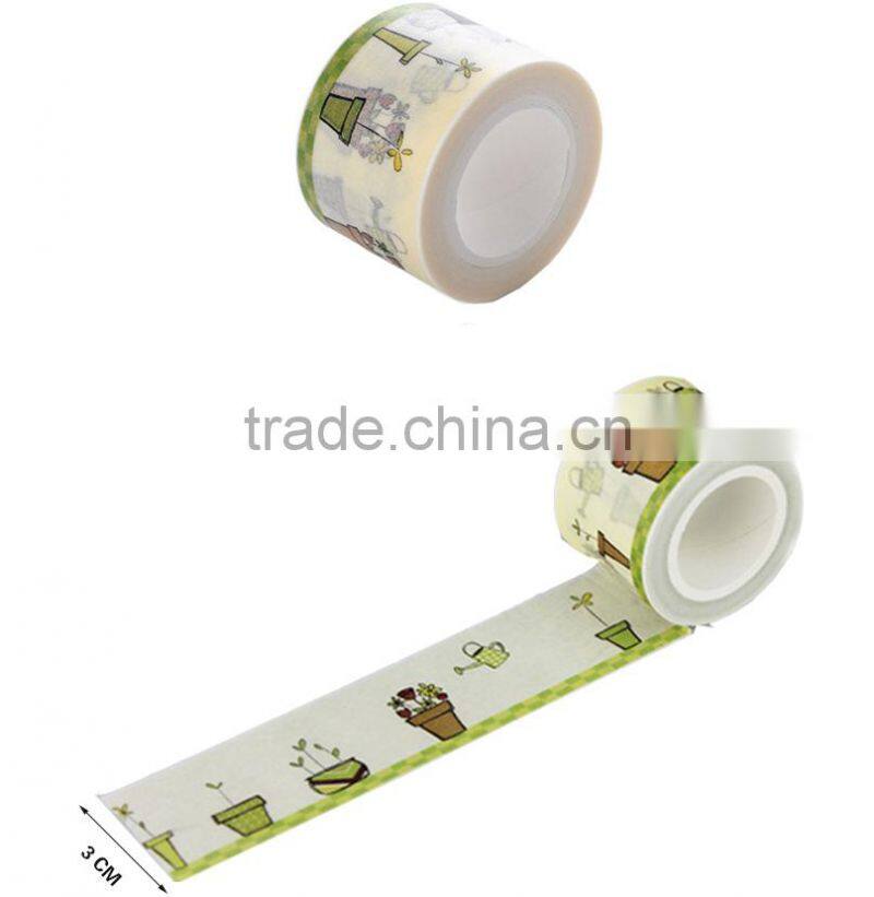 3cm*10mm Japan awashi tape flower pot patters adhesive paper tape customizable size and patterns