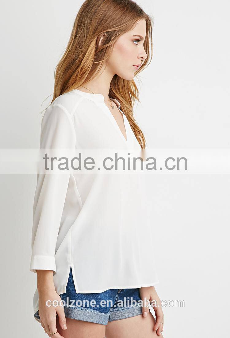 3/4 Sleeves unlined semi-sheer cotton sarees blouse designs for fashion woman blouses