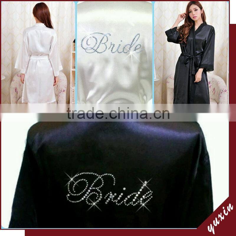 2015 New Customized Rhinestone Bride satin robe Satin robe RW1-0011
