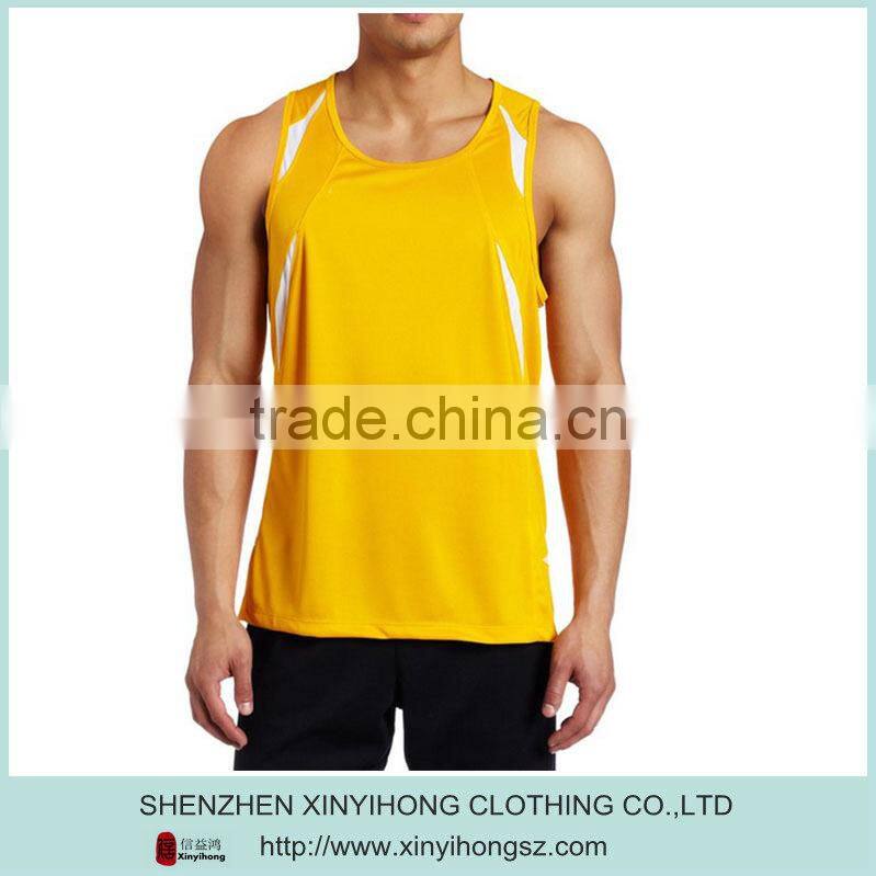 100% polyester mens tank tops/Contrast Colors Design racerback tank tops for men