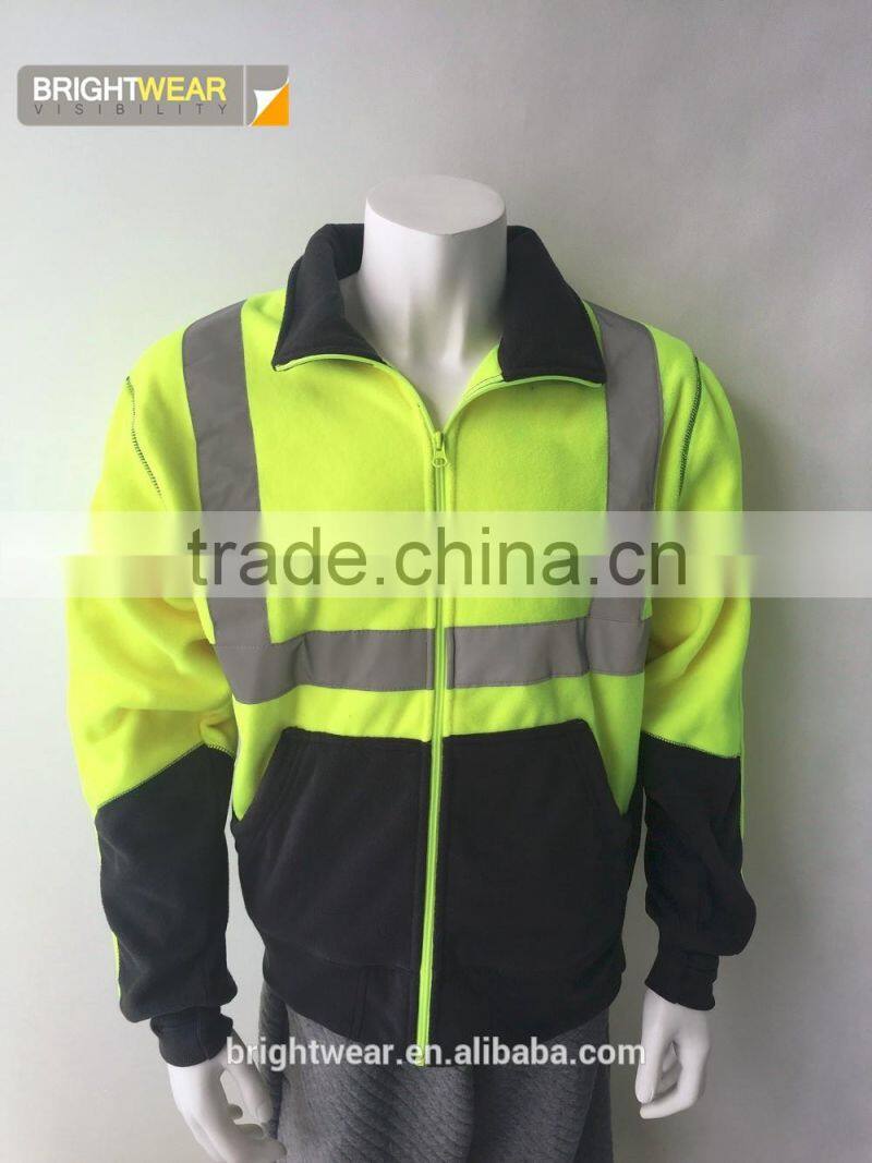 100% polyester Contrast safety sweatshirt with reflective tape meet AS/NZS 1906.4:2010