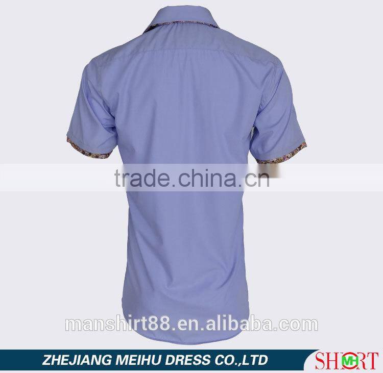 new fashion design man's slim fit short sleeve shirts
