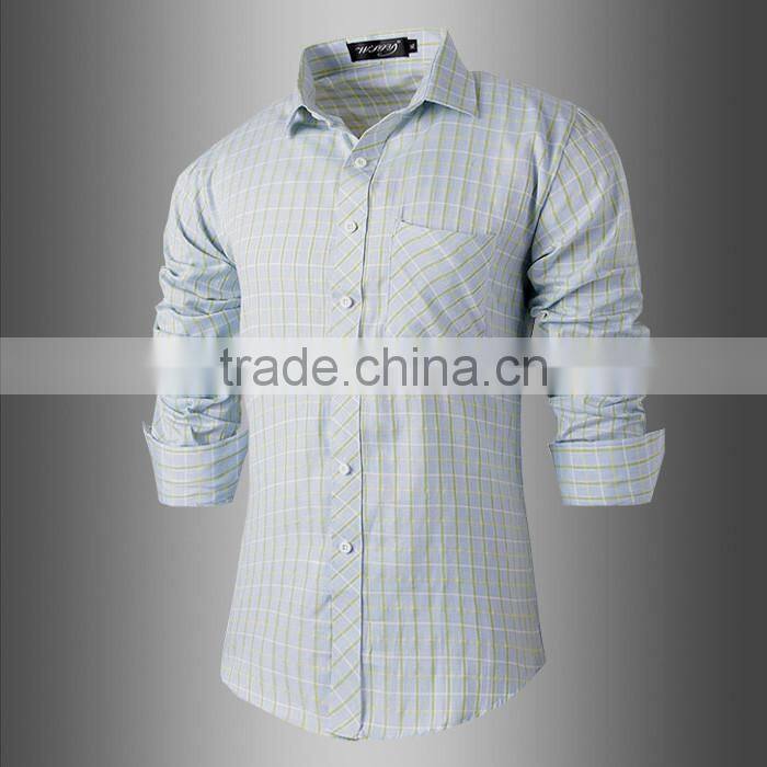 Best price customise mens heavy organic cotton work shirt with check pattern