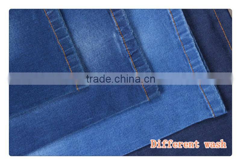 Light blue 98%cotton 2%spandex jeans denim fabric for women jeans