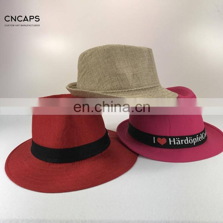 Straw hat with printed logo custom brand for promotion event - CNCAPS