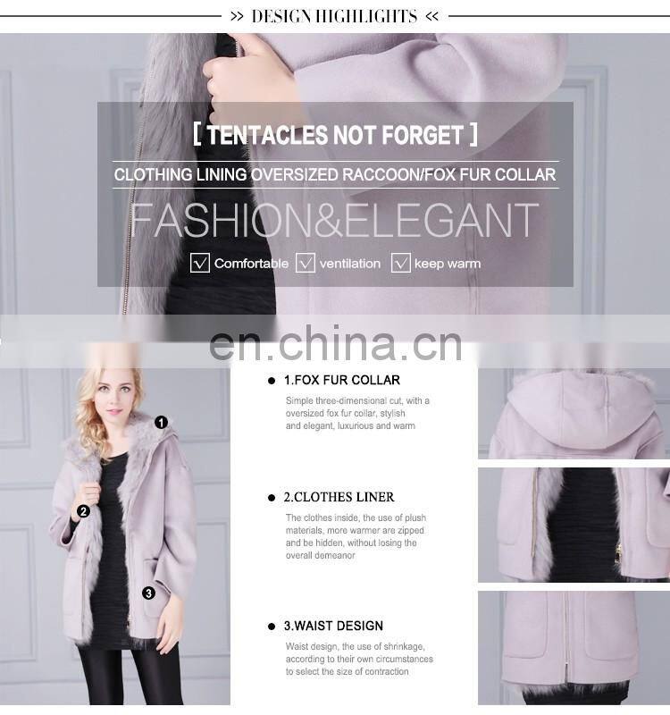 Korean style new arrival grey 100% cashmere wool coat