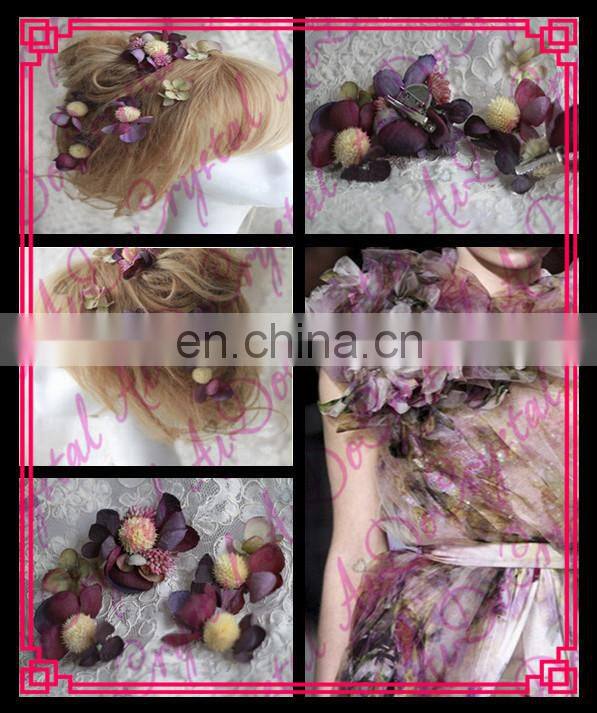 Aidocrystal fashion flower hair clip romantic fabric handmade rhinestone flower grecian headpieces