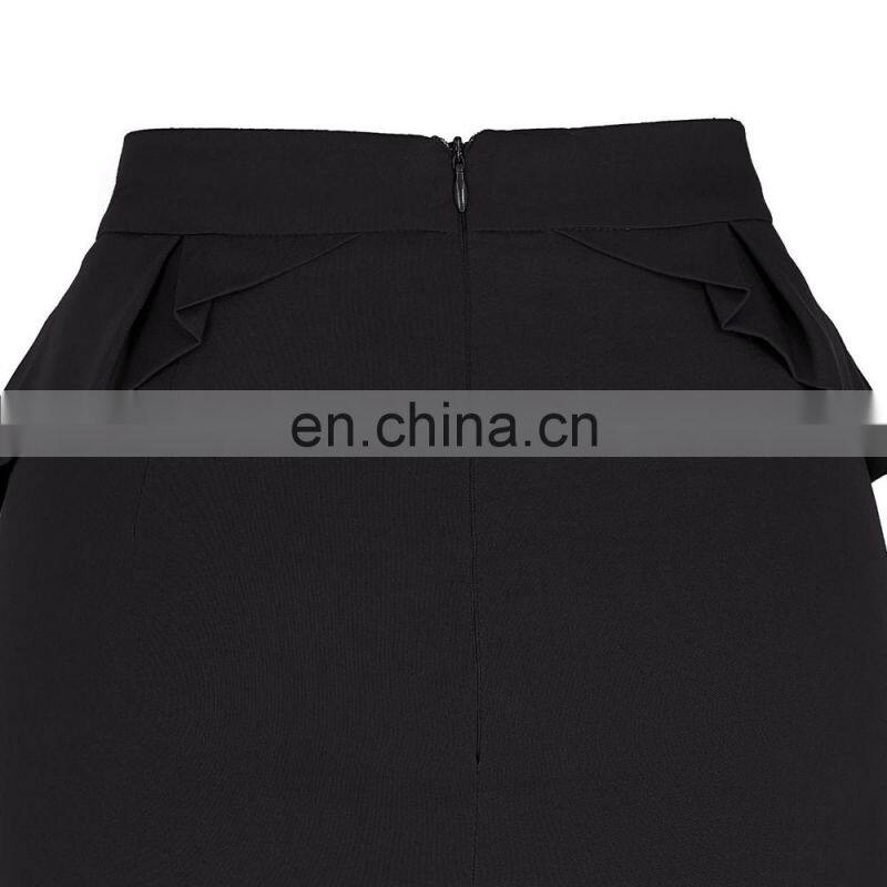 Grace Karin Womens Solid Color High Stretchy Hips-Wrapped Vintage Retro Black Pencil Skirt CL010454-1