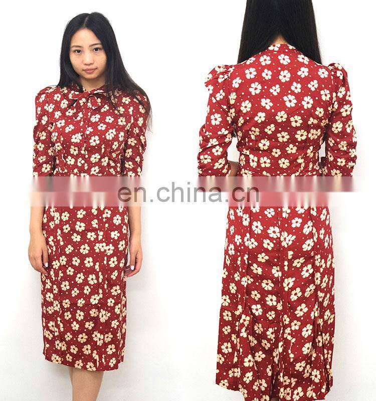 2015 summer western style women four-leaf clover chiffon dress
