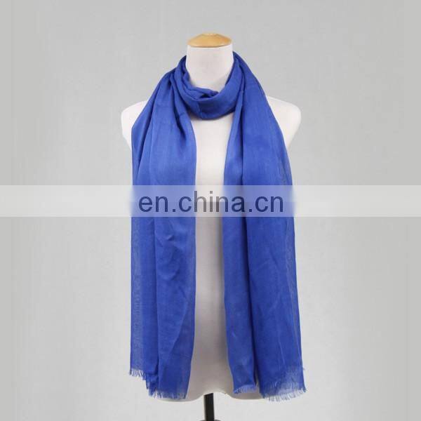 Blue Viscose Long Scarf for Women