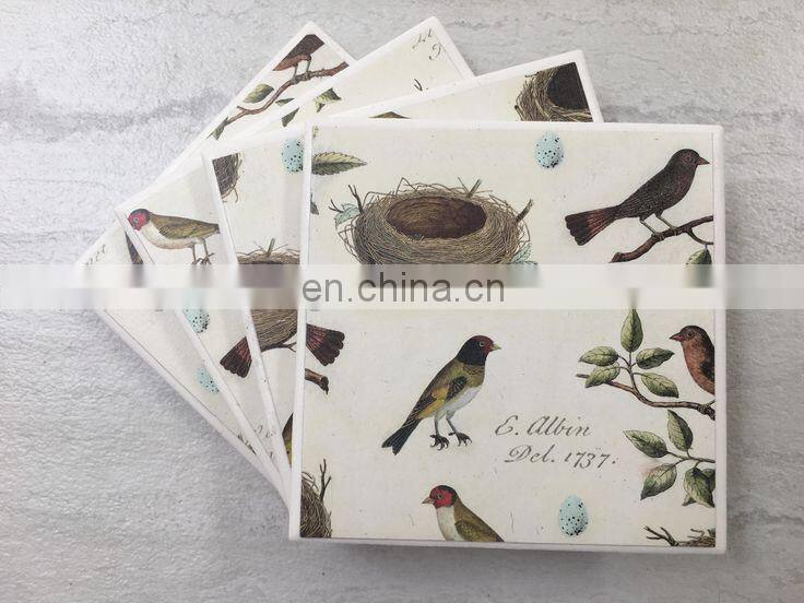 Promotional gift ceramic coffee cup pad, ceramic drink coaster set