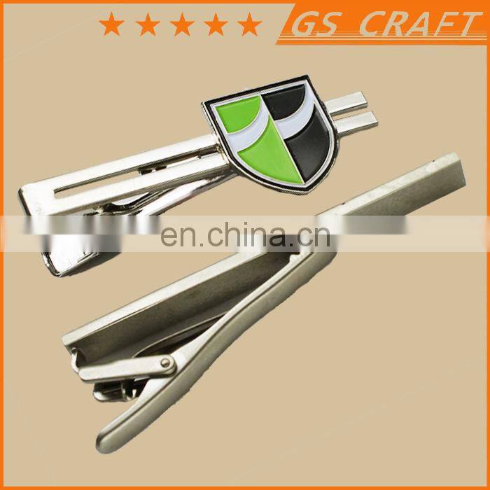 fashion metal tie clip with embossed logo