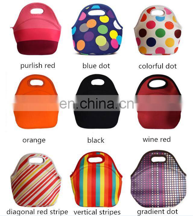 Neoprene Lunch bag Cooler bag In Different Colors Durable Shockproof Picnic Case Lunch Tote Bag