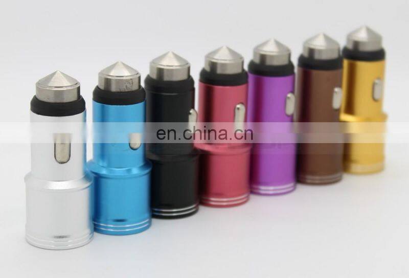 Dual USB Port Alloy Skin 5V 3A Auto Lighter Power Source Mobile Travel Charger