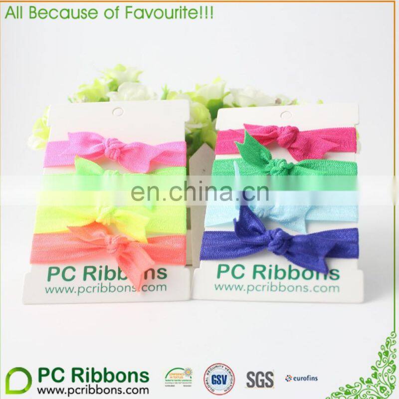 FOE knotted elastic hairband hair ties many colors