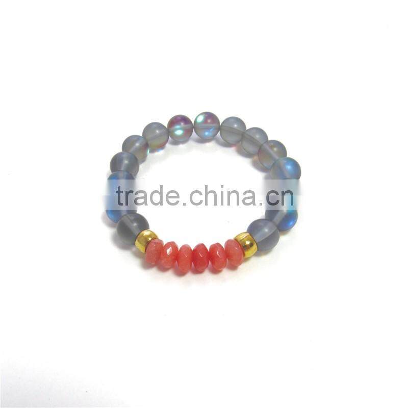 FULL-0315 Natural quartz different bracelet Facet stone bead bracelet