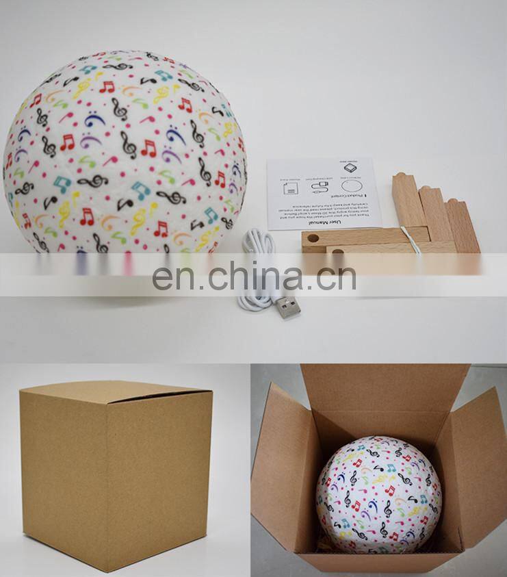 Dimmable with tap control 16 colors 3d print led moon shaped night light lamp