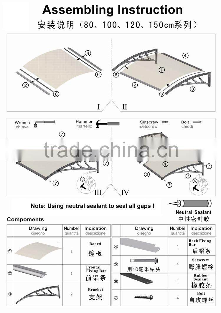 Polycarbonate Door Canopy