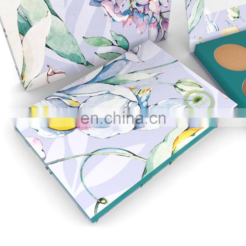 2021 No Brand Empty 6 Hole Eyeshadow Palette Low Moq Empty Magnetic Cardboard Makeup Pan Packaging Custom Logo