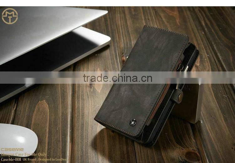 CASEME newest model CaseMe-ip6-008 with 13 card slots +1 photo frame wallet flip cases for iphone 6/6s 4.7", 5.5"