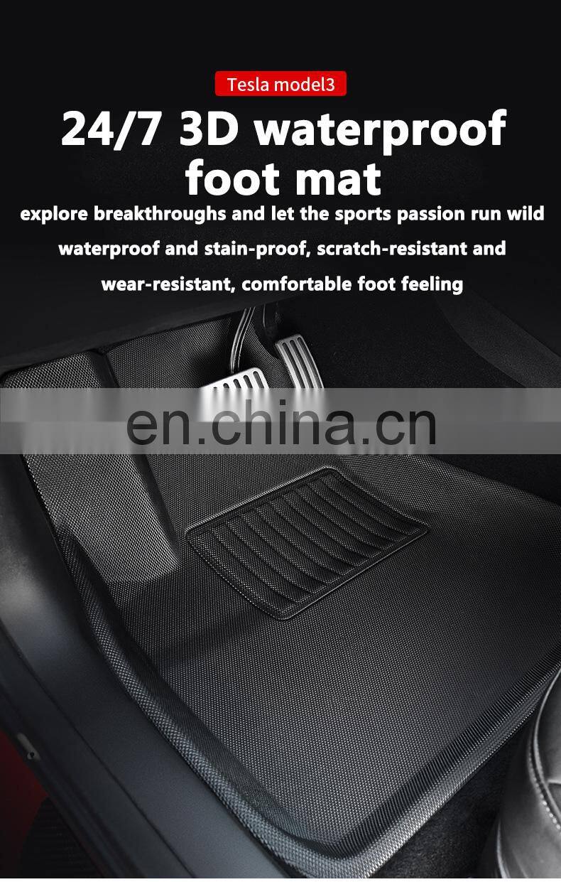 3D molded pad floor mats XPE material for tesla model 3 accessories