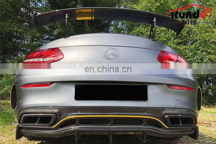 Runde PSM Style Body Parts Carbon Fiber Material Rear Lip Diffuser For Mercedes-Benz W205 C63S coupe rear lip diffuser