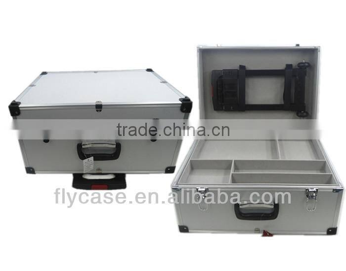 aluminium frame+PU aluminum trolley cases with aluminum tool set made in China