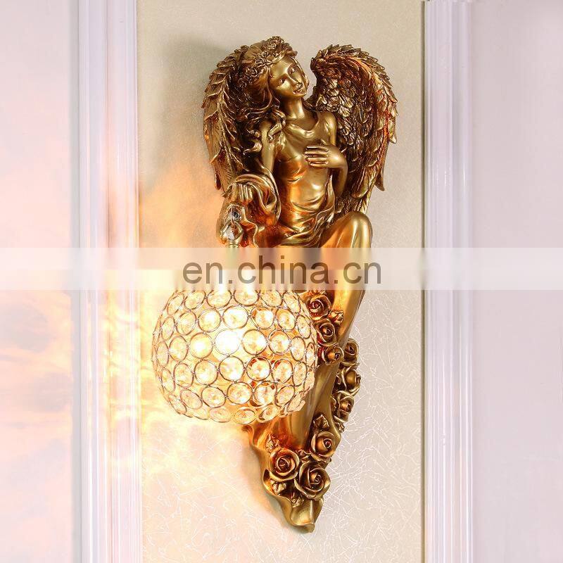 Factory wholesale Hand Make European-style resin wall LED creative indoor wall lamp for hotel bedroom dinging room