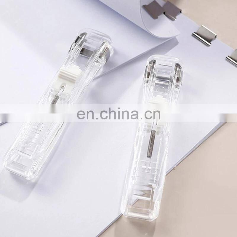 Traceless Reusable Hand Clamp Push Clip Stapler Paper Book File Office School Student Binder Binding Tools Supplies accessories