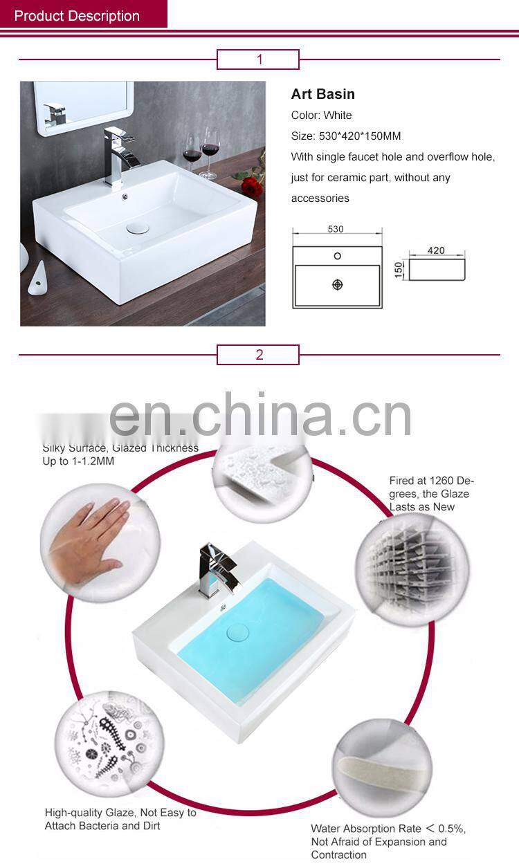 High Quality Wholesale Custom Square Simple Cheap Bathroom Art Basin