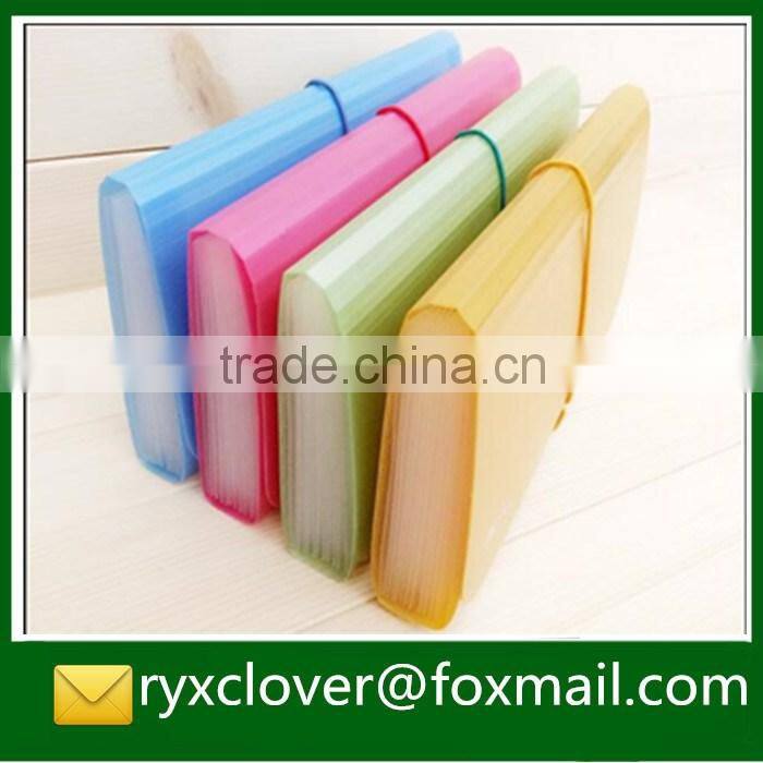 Small clear plastic expandable button file folders